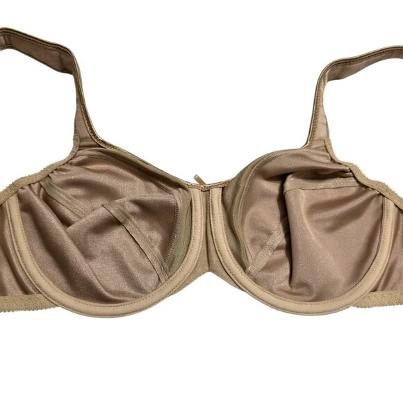New Bali Minimizer Underwire Bra 34C #3562 Beige Comfort Cushion Straps Support - Picture 8 of 11